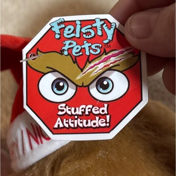 Feisty Pets Naughty Nice Teddy Bear Plush Stuffed Animal Santa Hat & Scarf 2015 - Picture 8 of 10